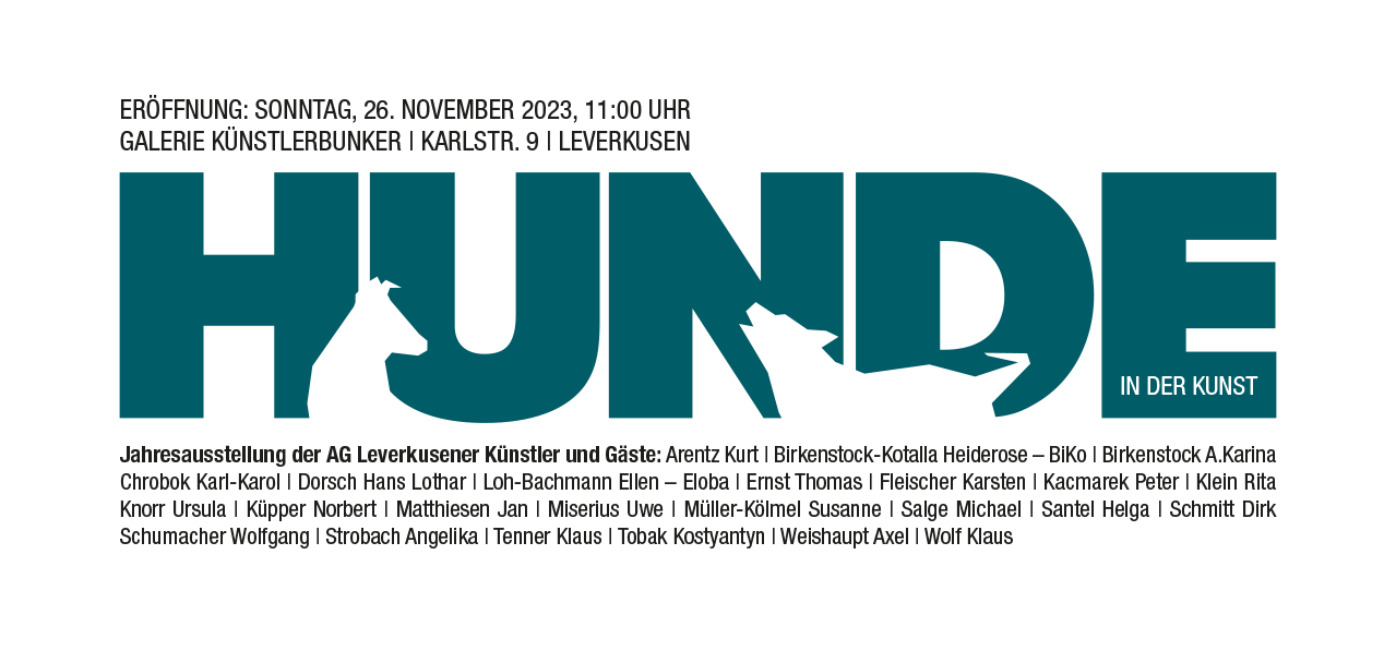 Hunde in der Kunst - Jahresausstellung der AG Leverkusener Künstler und Gäste, Sonntag, 26. November 2023,